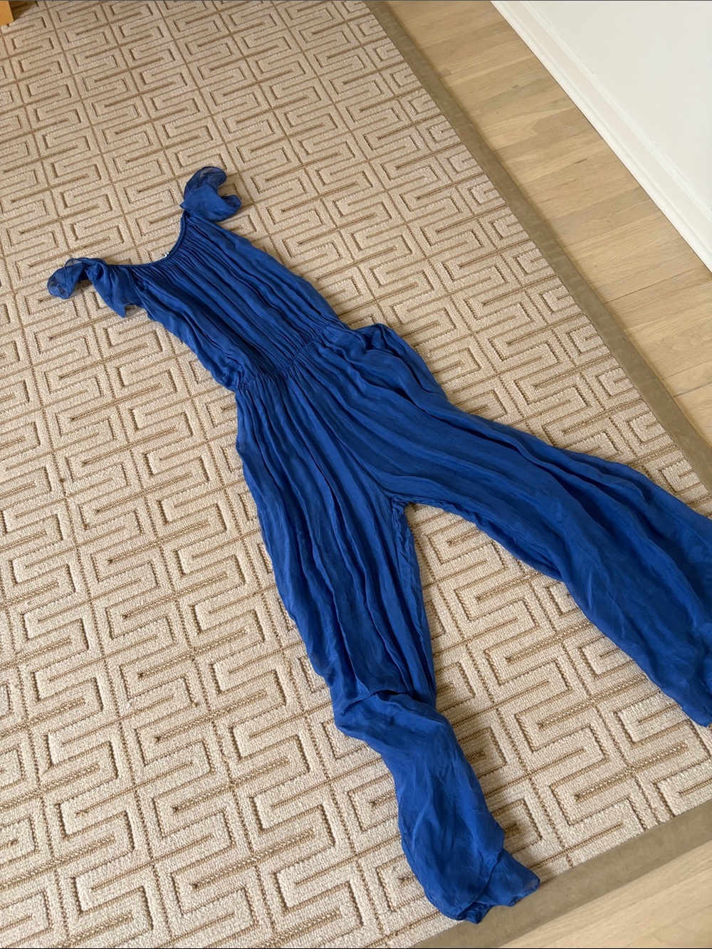 Electric Blue Crinkled Jumpsuit